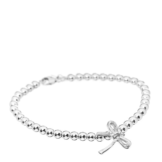 [Corinne]STERLING SILVER BOW BEAD BRACELET