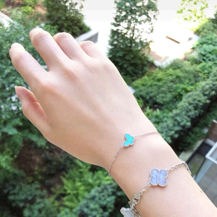 [⭐Corinne]BUTTERFLY TURQUOISE BUTTERFLY BRACELET SILVER