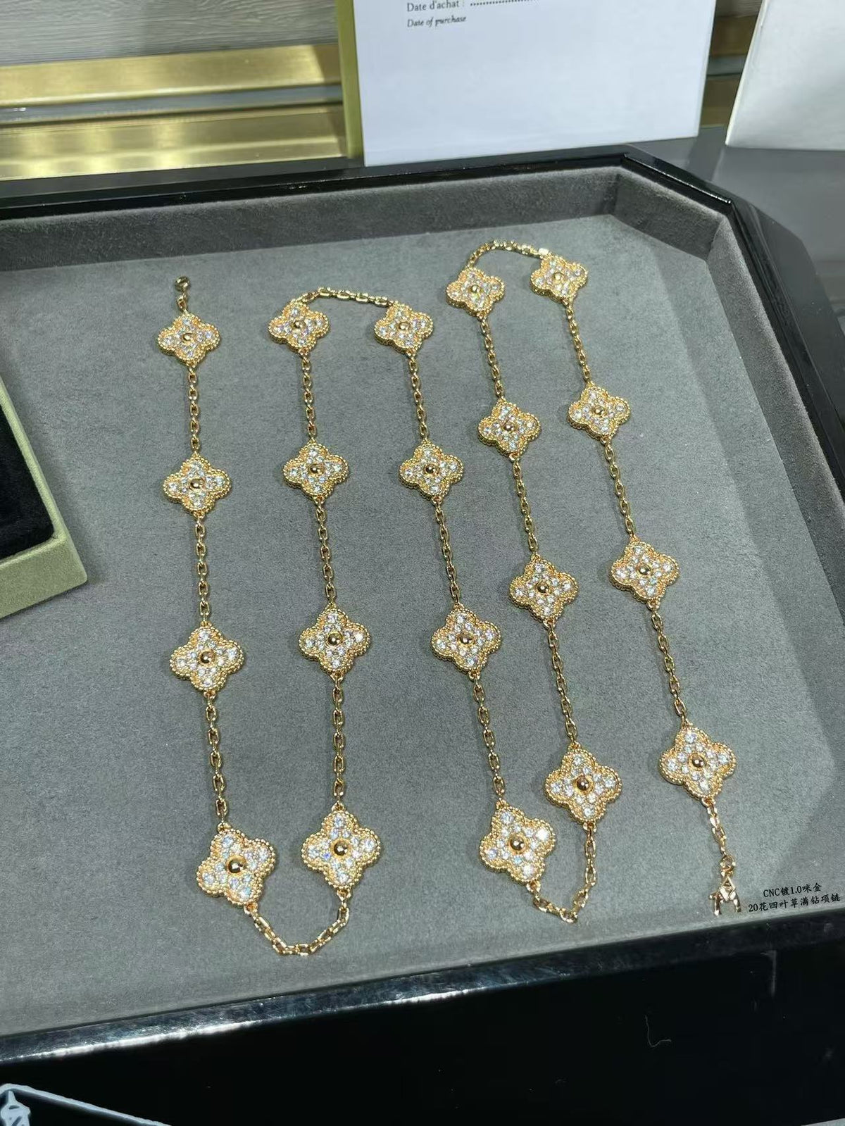 [⭐Corinne]CLOVER 20 MOTIFS FULL-DIAMOND NECKLACE