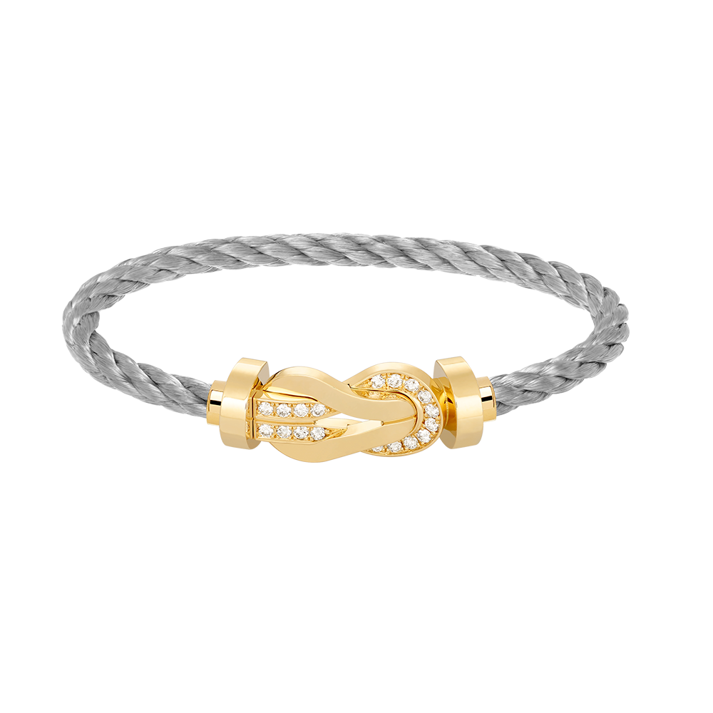 [⭐Corinne]CHANCE LARGE 8 FIGURE BUCKLE HALF DIAMOND BRACELET GOLD