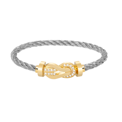 [⭐Corinne]CHANCE LARGE 8 FIGURE BUCKLE HALF DIAMOND BRACELET GOLD