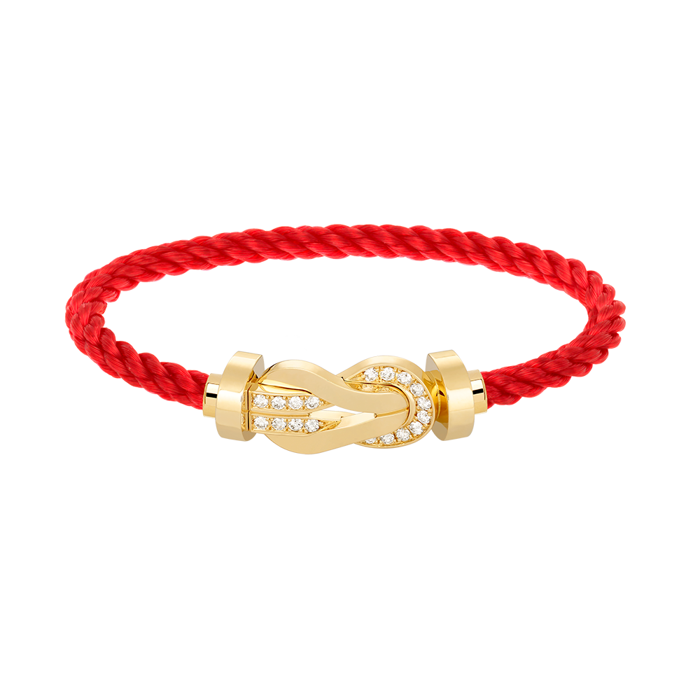 [⭐Corinne]CHANCE LARGE 8 FIGURE BUCKLE HALF DIAMOND BRACELET GOLD