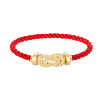 [⭐Corinne]CHANCE LARGE 8 FIGURE BUCKLE HALF DIAMOND BRACELET GOLD