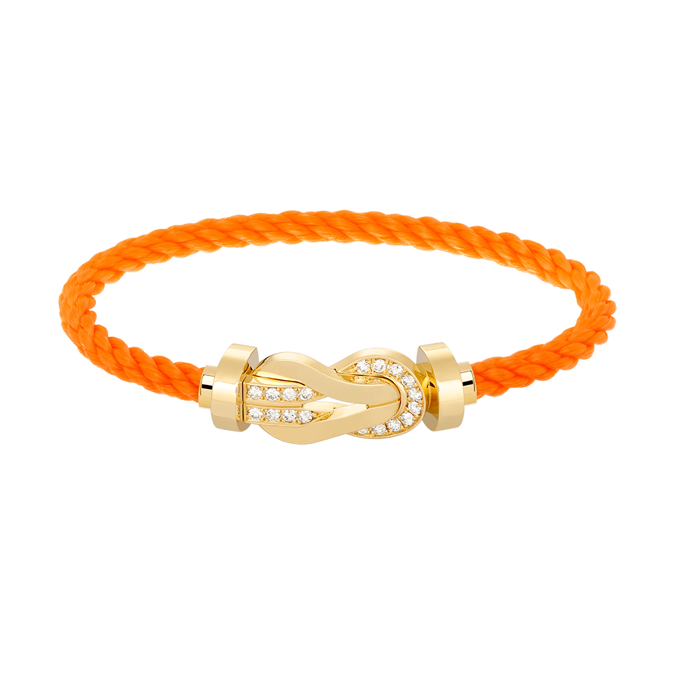 [⭐Corinne]CHANCE LARGE 8 FIGURE BUCKLE HALF DIAMOND BRACELET GOLD