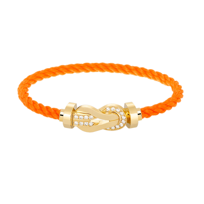 [⭐Corinne]CHANCE LARGE 8 FIGURE BUCKLE HALF DIAMOND BRACELET GOLD