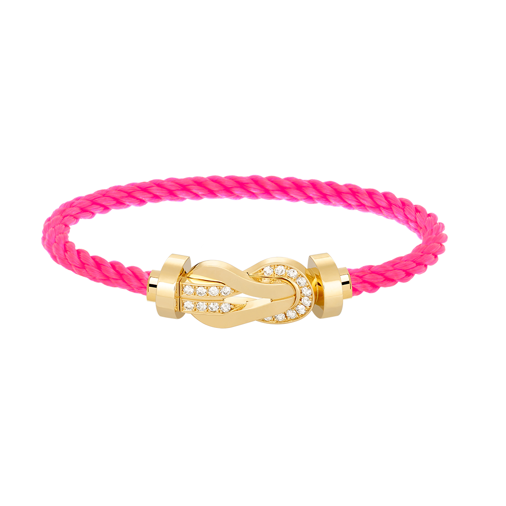 [⭐Corinne]CHANCE LARGE 8 FIGURE BUCKLE HALF DIAMOND BRACELET GOLD