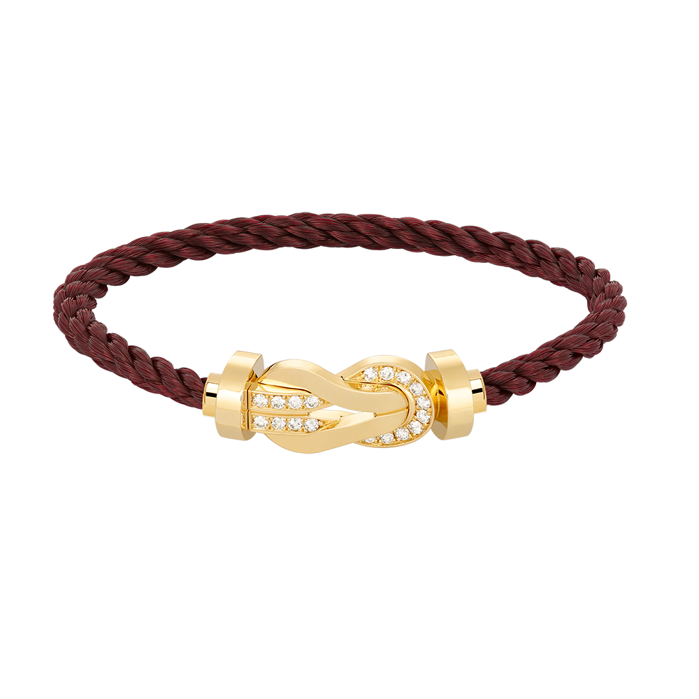 [⭐Corinne]CHANCE LARGE 8 FIGURE BUCKLE HALF DIAMOND BRACELET GOLD
