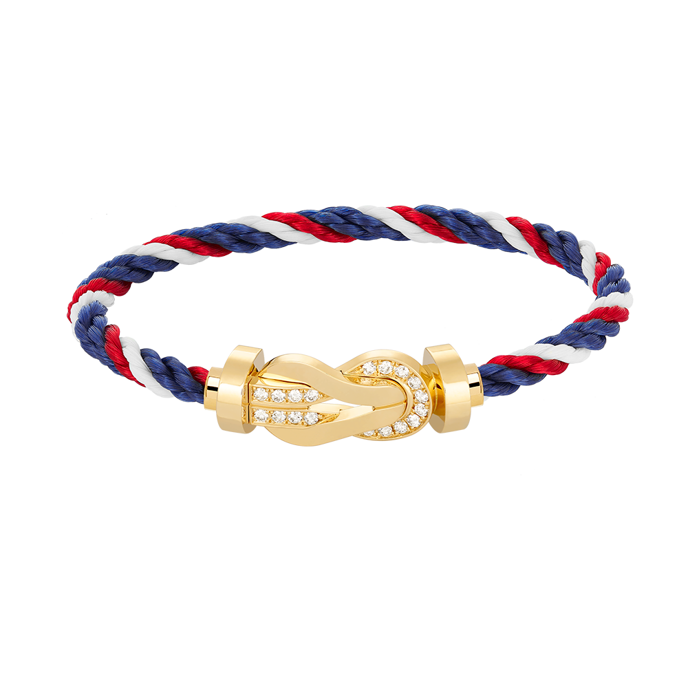 [⭐Corinne]CHANCE LARGE 8 FIGURE BUCKLE HALF DIAMOND BRACELET GOLD