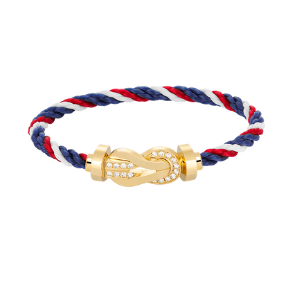 [⭐Corinne]CHANCE LARGE 8 FIGURE BUCKLE HALF DIAMOND BRACELET GOLD