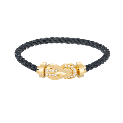 [⭐Corinne]CHANCE LARGE 8 FIGURE BUCKLE HALF DIAMOND BRACELET GOLD