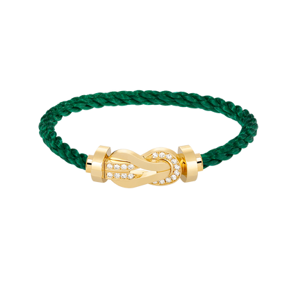[⭐Corinne]CHANCE LARGE 8 FIGURE BUCKLE HALF DIAMOND BRACELET GOLD