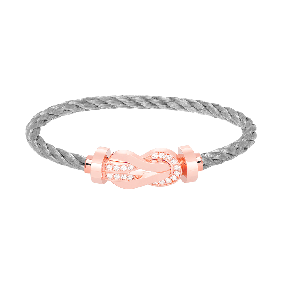 [⭐Corinne]CHANCE LARGE 8 FIGURE BUCKLE HALF DIAMOND BRACELET ROSE GOLD