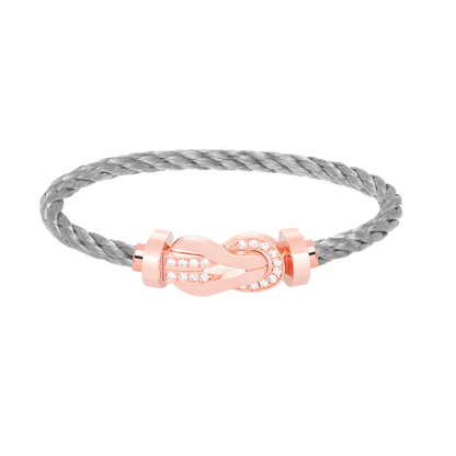 [⭐Corinne]CHANCE LARGE 8 FIGURE BUCKLE HALF DIAMOND BRACELET ROSE GOLD