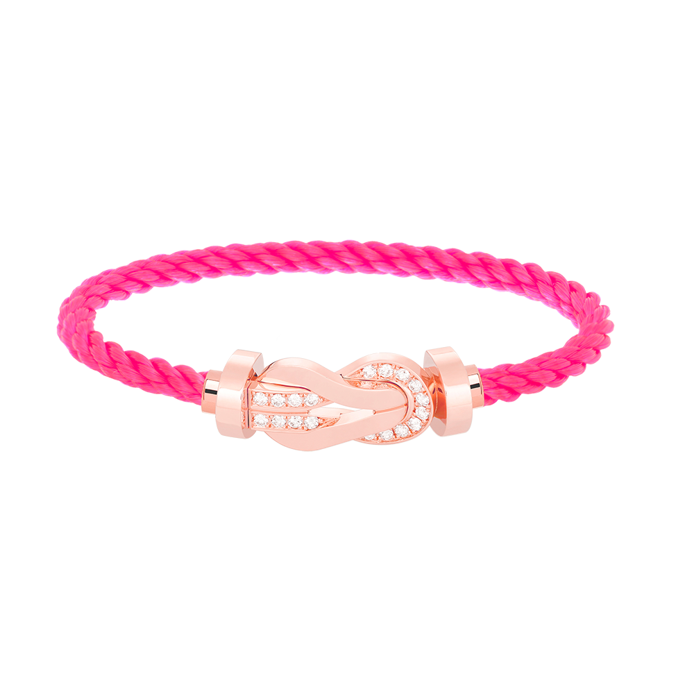 [⭐Corinne]CHANCE LARGE 8 FIGURE BUCKLE HALF DIAMOND BRACELET ROSE GOLD