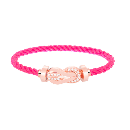 [⭐Corinne]CHANCE LARGE 8 FIGURE BUCKLE HALF DIAMOND BRACELET ROSE GOLD
