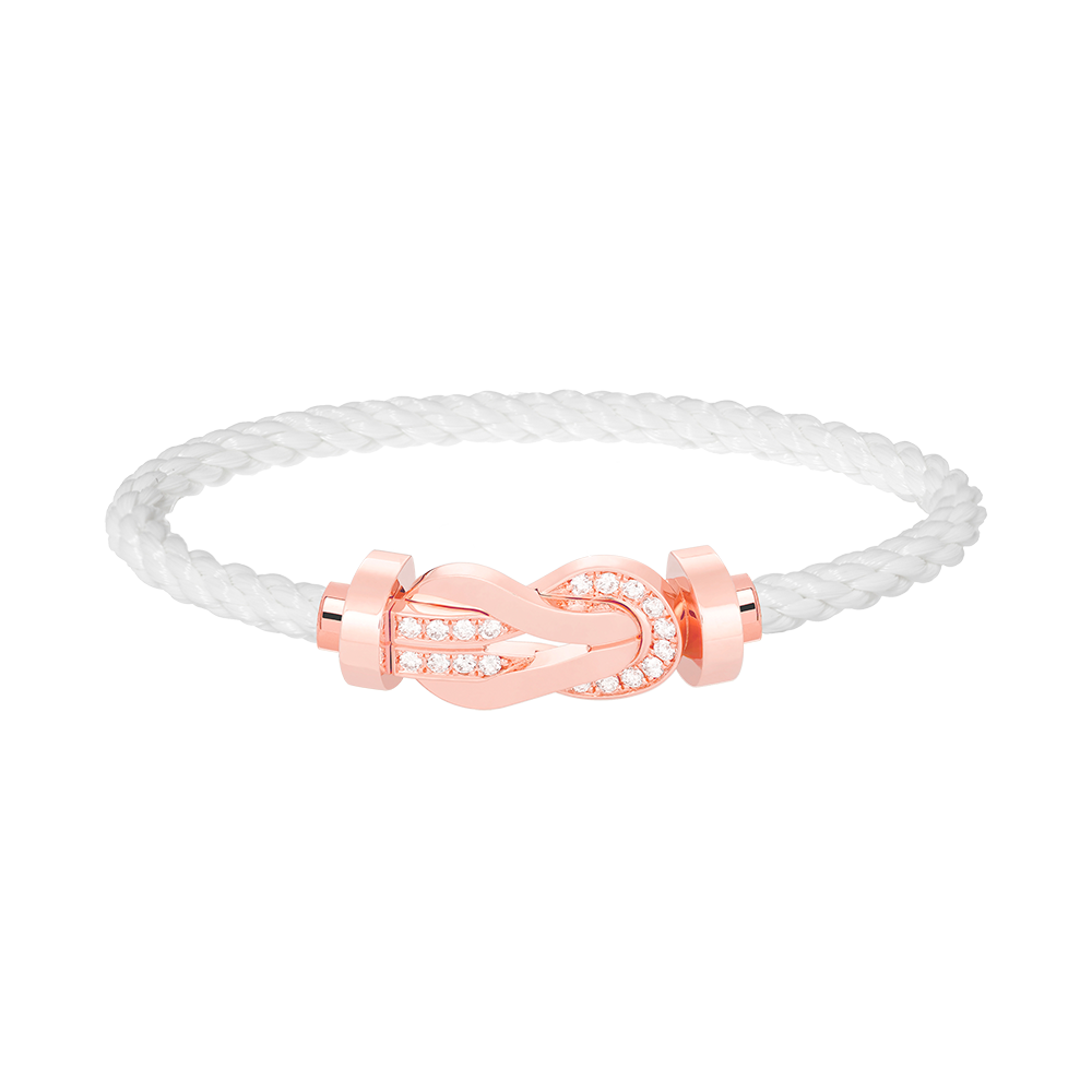 [⭐Corinne]CHANCE LARGE 8 FIGURE BUCKLE HALF DIAMOND BRACELET ROSE GOLD