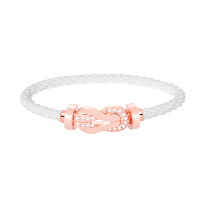 [⭐Corinne]CHANCE LARGE 8 FIGURE BUCKLE HALF DIAMOND BRACELET ROSE GOLD