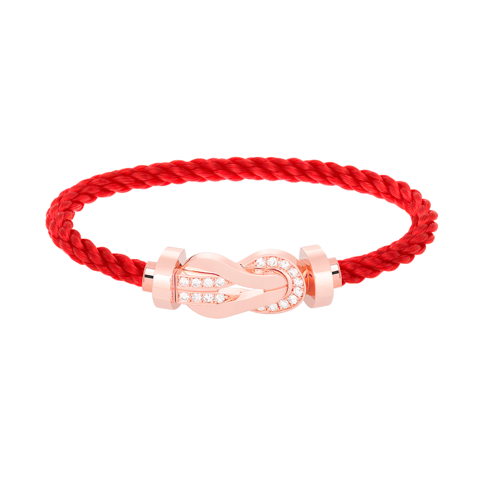 [⭐Corinne]CHANCE LARGE 8 FIGURE BUCKLE HALF DIAMOND BRACELET ROSE GOLD