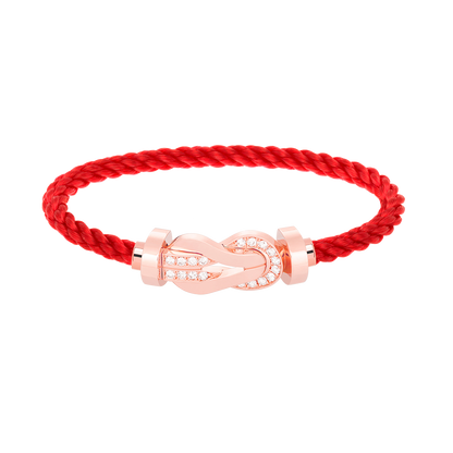 [⭐Corinne]CHANCE LARGE 8 FIGURE BUCKLE HALF DIAMOND BRACELET ROSE GOLD