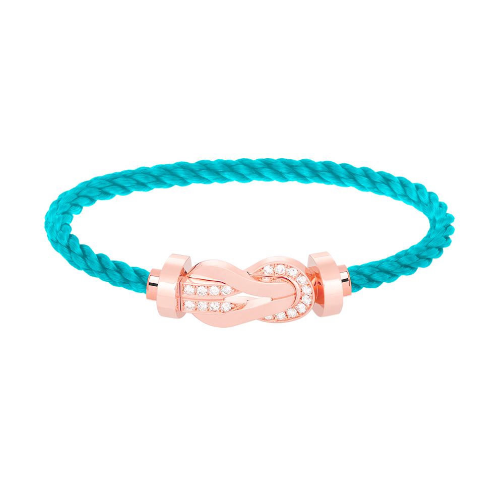 [⭐Corinne]CHANCE LARGE 8 FIGURE BUCKLE HALF DIAMOND BRACELET ROSE GOLD