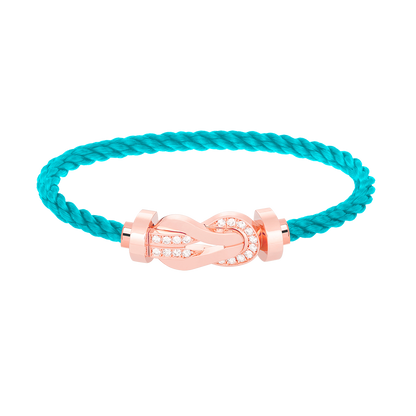 [⭐Corinne]CHANCE LARGE 8 FIGURE BUCKLE HALF DIAMOND BRACELET ROSE GOLD