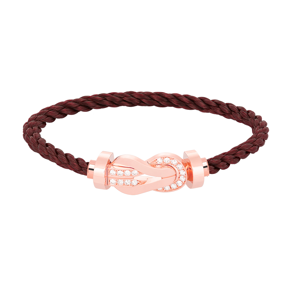 [⭐Corinne]CHANCE LARGE 8 FIGURE BUCKLE HALF DIAMOND BRACELET ROSE GOLD