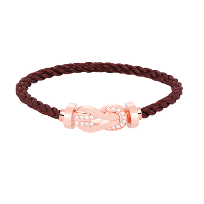 [⭐Corinne]CHANCE LARGE 8 FIGURE BUCKLE HALF DIAMOND BRACELET ROSE GOLD