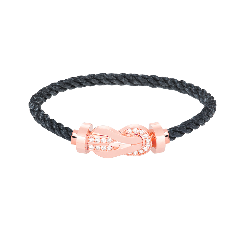 [⭐Corinne]CHANCE LARGE 8 FIGURE BUCKLE HALF DIAMOND BRACELET ROSE GOLD