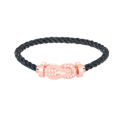 [⭐Corinne]CHANCE LARGE 8 FIGURE BUCKLE HALF DIAMOND BRACELET ROSE GOLD
