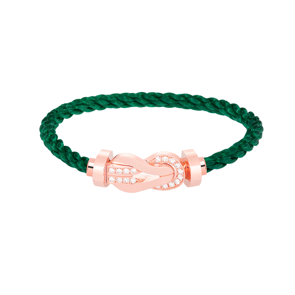 [⭐Corinne]CHANCE LARGE 8 FIGURE BUCKLE HALF DIAMOND BRACELET ROSE GOLD