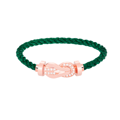 [⭐Corinne]CHANCE LARGE 8 FIGURE BUCKLE HALF DIAMOND BRACELET ROSE GOLD