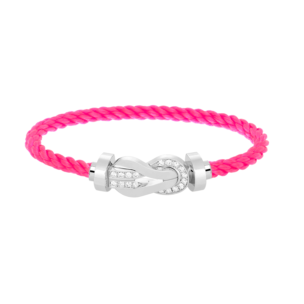 [⭐Corinne]CHANCE LARGE 8 FIGURE BUCKLE HALF DIAMOND BRACELET SILVER