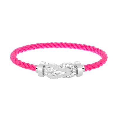 [⭐Corinne]CHANCE LARGE 8 FIGURE BUCKLE HALF DIAMOND BRACELET SILVER