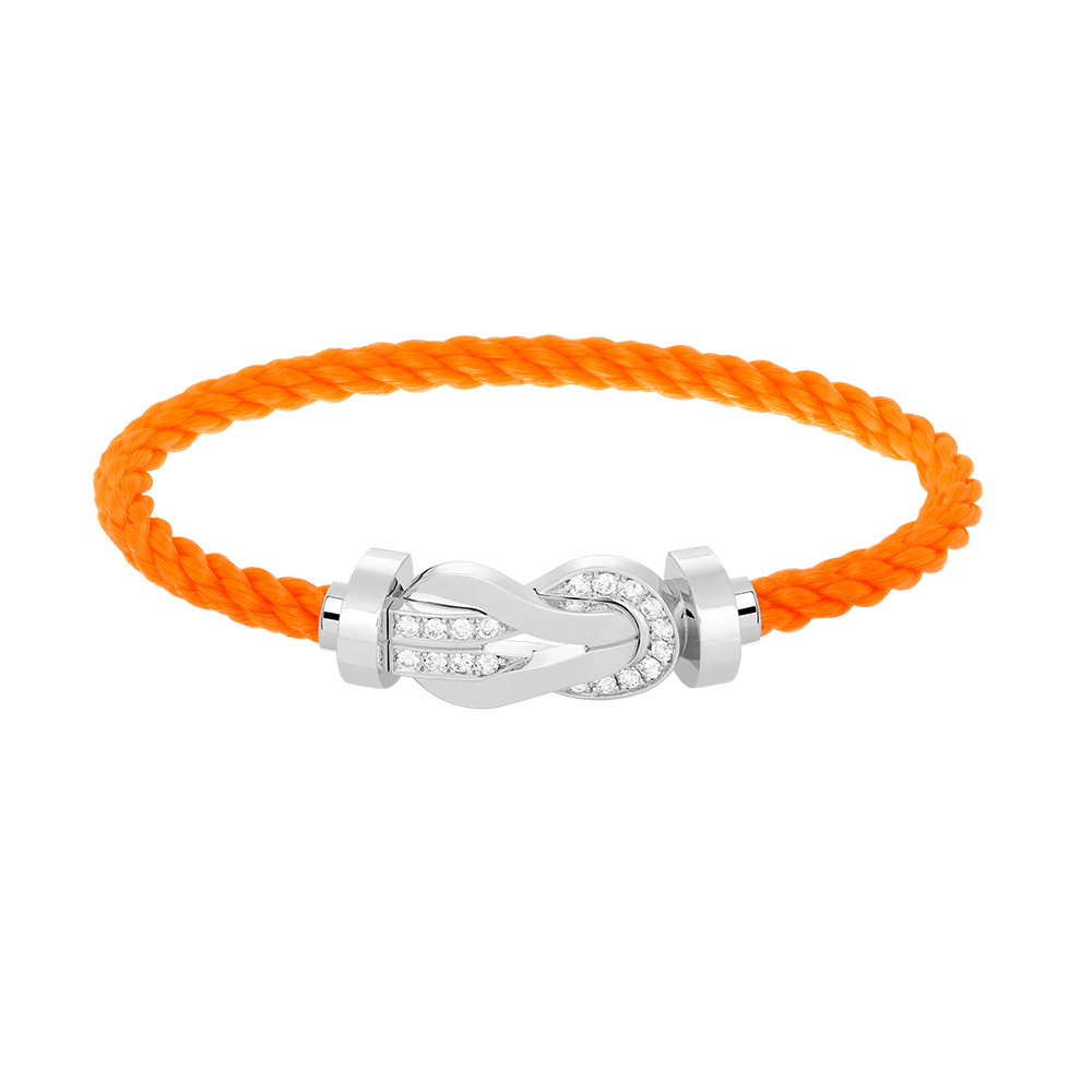 [⭐Corinne]CHANCE LARGE 8 FIGURE BUCKLE HALF DIAMOND BRACELET SILVER