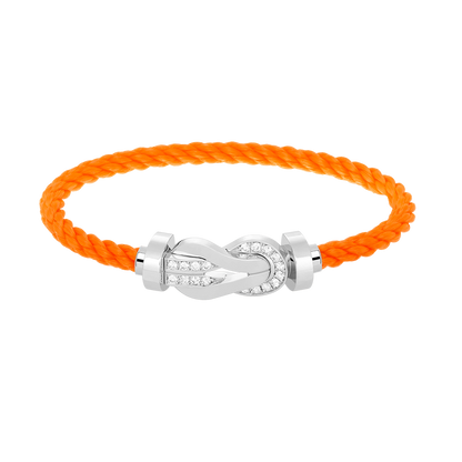 [⭐Corinne]CHANCE LARGE 8 FIGURE BUCKLE HALF DIAMOND BRACELET SILVER