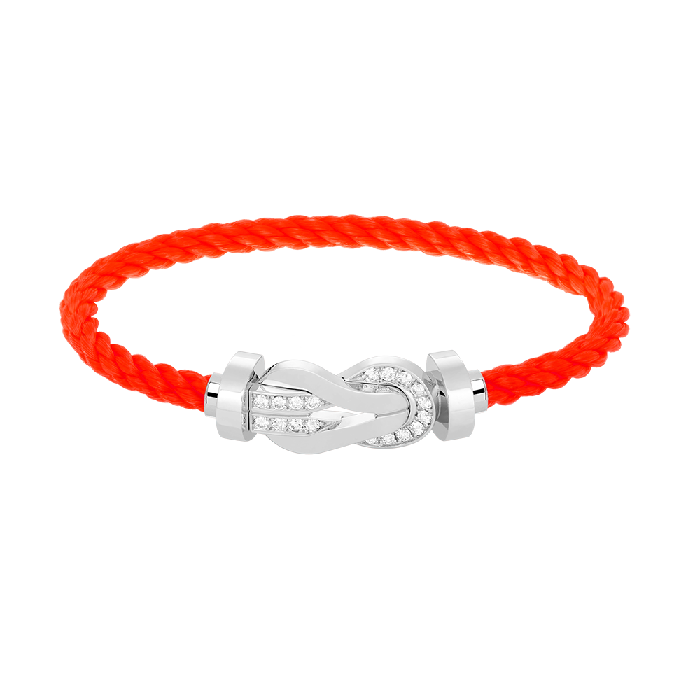 [⭐Corinne]CHANCE LARGE 8 FIGURE BUCKLE HALF DIAMOND BRACELET SILVER
