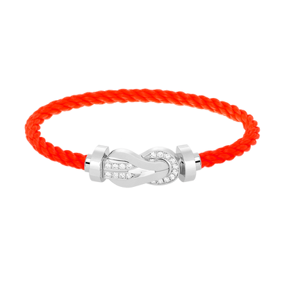 [⭐Corinne]CHANCE LARGE 8 FIGURE BUCKLE HALF DIAMOND BRACELET SILVER