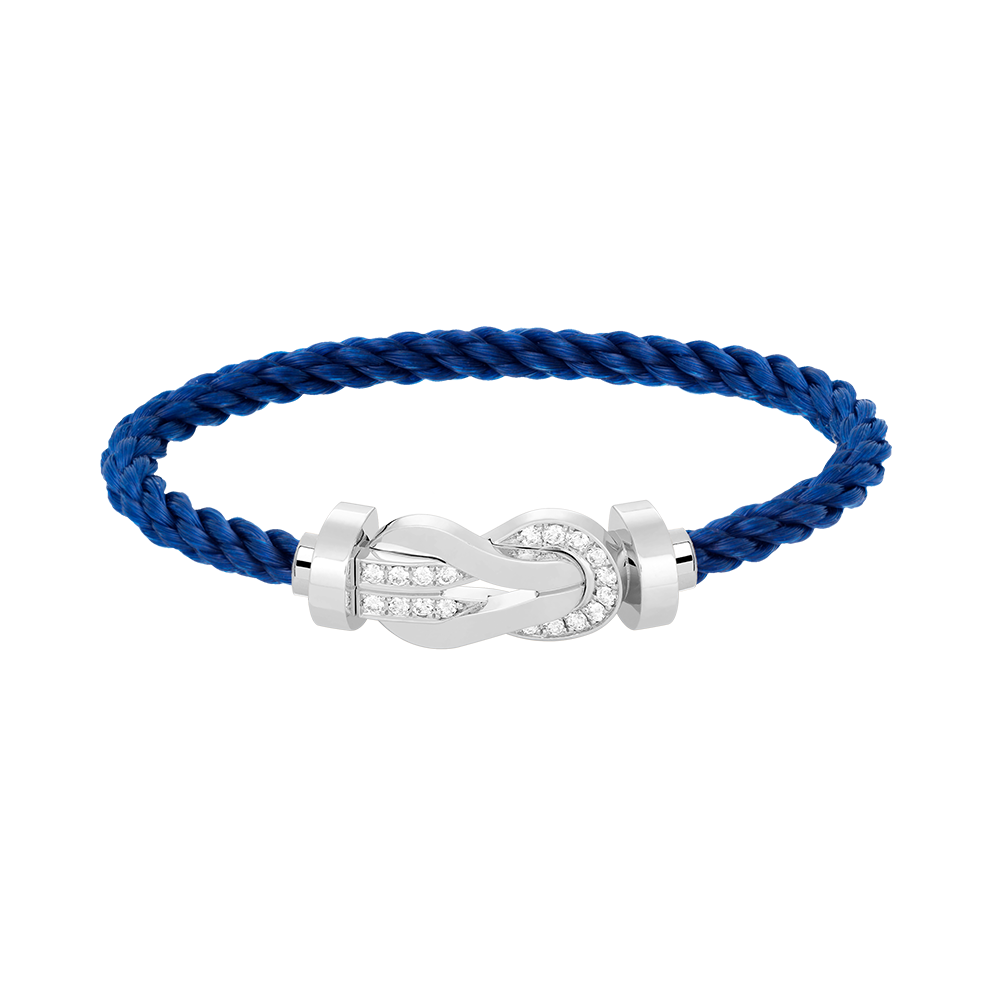 [⭐Corinne]CHANCE LARGE 8 FIGURE BUCKLE HALF DIAMOND BRACELET SILVER