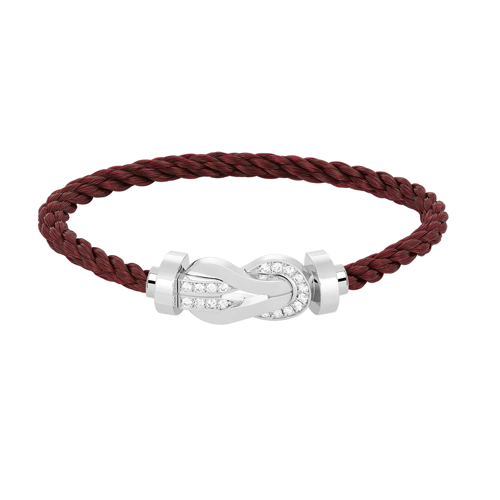 [⭐Corinne]CHANCE LARGE 8 FIGURE BUCKLE HALF DIAMOND BRACELET SILVER