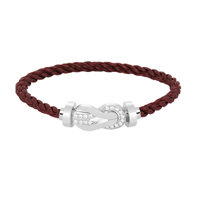 [⭐Corinne]CHANCE LARGE 8 FIGURE BUCKLE HALF DIAMOND BRACELET SILVER