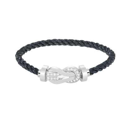 [⭐Corinne]CHANCE LARGE 8 FIGURE BUCKLE HALF DIAMOND BRACELET SILVER