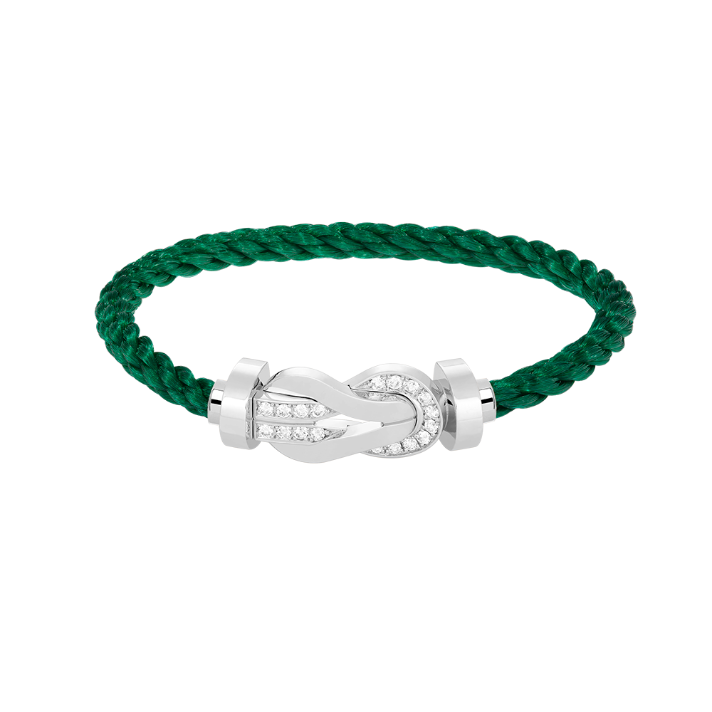 [⭐Corinne]CHANCE LARGE 8 FIGURE BUCKLE HALF DIAMOND BRACELET SILVER