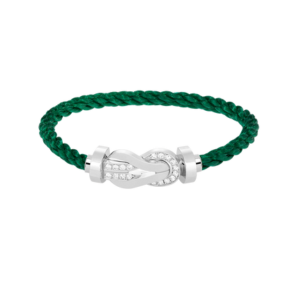 [⭐Corinne]CHANCE LARGE 8 FIGURE BUCKLE HALF DIAMOND BRACELET SILVER
