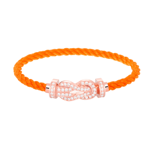 [⭐Corinne]CHANCE LARGE 8 FIGURE BUCKLE FULL DIAMOND BRACELET ROSE GOLD