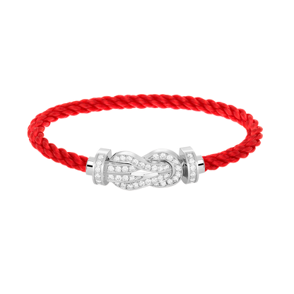 [⭐Corinne]CHANCE LARGE 8 FIGURE BUCKLE FULL DIAMOND BRACELET SILVER