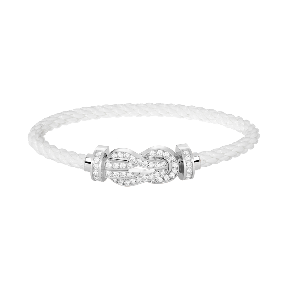 [⭐Corinne]CHANCE LARGE 8 FIGURE BUCKLE FULL DIAMOND BRACELET SILVER