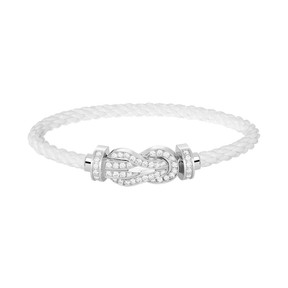 [⭐Corinne]CHANCE LARGE 8 FIGURE BUCKLE FULL DIAMOND BRACELET SILVER