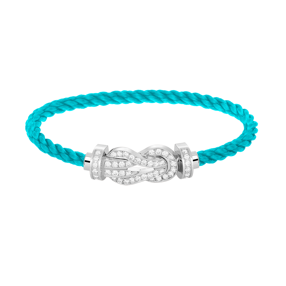 [⭐Corinne]CHANCE LARGE 8 FIGURE BUCKLE FULL DIAMOND BRACELET SILVER