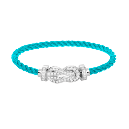 [⭐Corinne]CHANCE LARGE 8 FIGURE BUCKLE FULL DIAMOND BRACELET SILVER