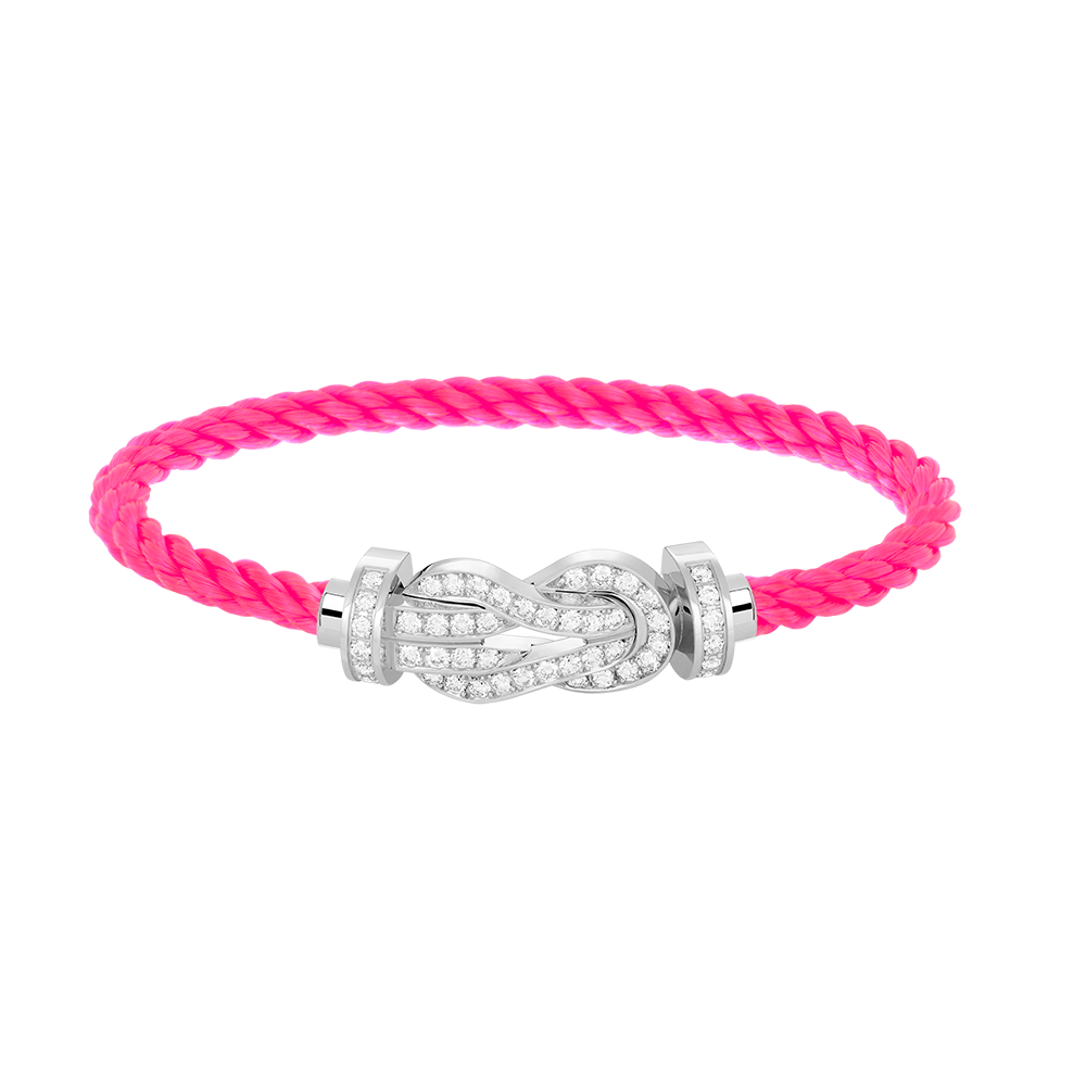 [⭐Corinne]CHANCE LARGE 8 FIGURE BUCKLE FULL DIAMOND BRACELET SILVER